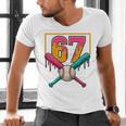 Baseball Ice Cream Drip Number 67 Player 67th Birthday Premium Tri-Blend Men's V-Neck T-Shirt Baseball Ice Cream Drip Number 67 Player 67th Birthday Premium Tri-Blend Men's V-Neck T-Shirt