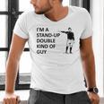 Baseball Pun Saying I'm a Stand Up Double Type Of Guy Men's V-Neck T-Shirt