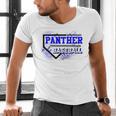 Blue Panther Baseball Home Plate Game Day Mascot Panther Men's V-Neck T-Shirt Blue Panther Baseball Home Plate Game Day Mascot Panther Men's V-Neck T-Shirt