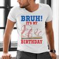 Bruh It's My 2nd Birthday Boy Baseball Themed Party Men's V-Neck T-Shirt Bruh It's My 2nd Birthday Boy Baseball Themed Party Men's V-Neck T-Shirt