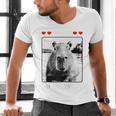 Capybara Love Valentines Day Cute Animal Hearts Raglan Baseball Tee Men's V-Neck T-Shirt Capybara Love Valentines Day Cute Animal Hearts Raglan Baseball Tee Men's V-Neck T-Shirt