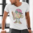 Cute Baseball Ice Cream Drip For Girls & Boys 2 Sides Men's V-Neck T-Shirt