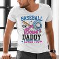 Gender Reveal Baseball Or Bows Daddy Loves You Men's V-Neck T-Shirt Gender Reveal Baseball Or Bows Daddy Loves You Men's V-Neck T-Shirt