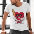 Heart Playing Baseball Valentines Day Men's V-Neck T-Shirt Heart Playing Baseball Valentines Day Men's V-Neck T-Shirt