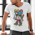 Ice Cream Drip Baseball Party 100 Days Of School Teacher Men's V-Neck T-Shirt