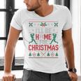 I’Ll Be Home For Christmas Baseball Ugly Sweater Art Men's V-Neck T-Shirt I’Ll Be Home For Christmas Baseball Ugly Sweater Art Men's V-Neck T-Shirt