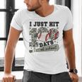 I Just Hit 100 Days Of School Camo Baseball 100 Days Smarter Men's V-Neck T-Shirt I Just Hit 100 Days Of School Camo Baseball 100 Days Smarter Men's V-Neck T-Shirt