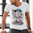 Melting Slime Sprinkle Baseball Mascot With Bat Men's V-Neck T-Shirt Melting Slime Sprinkle Baseball Mascot With Bat Men's V-Neck T-Shirt