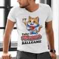 Take Meowt To The Ball Game Tee Slugger Cat Baseball Men's V-Neck T-Shirt