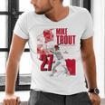 Mike Trout Los Angeles A MLB Baseball Players MLBMTR304N Men's V-Neck T-Shirt Mike Trout Los Angeles A MLB Baseball Players MLBMTR304N Men's V-Neck T-Shirt
