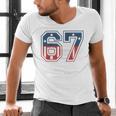 Number 67 USA Raglan Baseball Tee Men's V-Neck T-Shirt
