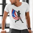 Puerto Rico Baseball Flag Player Boricua Heritage Sports Men's V-Neck T-Shirt Puerto Rico Baseball Flag Player Boricua Heritage Sports Men's V-Neck T-Shirt
