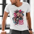 Punk Girl With Anger Kanji And Baseball Bat Men's V-Neck T-Shirt