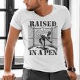 Raised In a Pen Baseball Pitcher Saying Bullpen Men's V-Neck T-Shirt Raised In a Pen Baseball Pitcher Saying Bullpen Men's V-Neck T-Shirt