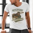 Riverside Ravagers Retro Minor League Baseball Men's V-Neck T-Shirt Riverside Ravagers Retro Minor League Baseball Men's V-Neck T-Shirt