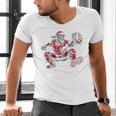 Santa Playing Baseball Catcher Merry Christmas Sport Player Men's V-Neck T-Shirt Santa Playing Baseball Catcher Merry Christmas Sport Player Men's V-Neck T-Shirt