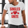 Singles Unite Valentines Day Humor For Singles Raglan Baseball Tee Men's V-Neck T-Shirt Singles Unite Valentines Day Humor For Singles Raglan Baseball Tee Men's V-Neck T-Shirt