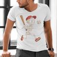Skeleton Batting Baseball Halloween Boys Men Kids Men's V-Neck T-Shirt Skeleton Batting Baseball Halloween Boys Men Kids Men's V-Neck T-Shirt
