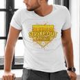 Strike Out Childhood Cancer Boys Baseball Drip Gold Ribbon Men's V-Neck T-Shirt