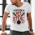 I Teach Kids To Hit And Steal Baseball Softball Coach Premium Tri-Blend Men's V-Neck T-Shirt I Teach Kids To Hit And Steal Baseball Softball Coach Premium Tri-Blend Men's V-Neck T-Shirt