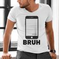 Texted First Bruh Seen Message Valentine's Day Humor Raglan Baseball Tee Men's V-Neck T-Shirt
