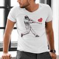 Valentines Baseball Batter Heart Player Silhouette Premium Tri-Blend Men's V-Neck T-Shirt Valentines Baseball Batter Heart Player Silhouette Premium Tri-Blend Men's V-Neck T-Shirt