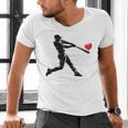 Valentines Day Baseball Batter Silhouette Heart Men Boys Kid Men's V-Neck T-Shirt Valentines Day Baseball Batter Silhouette Heart Men Boys Kid Men's V-Neck T-Shirt