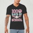 100 Days Of School Baseball 100th Day Of School Girls Men's V-Neck T-Shirt 100 Days Of School Baseball 100th Day Of School Girls Men's V-Neck T-Shirt