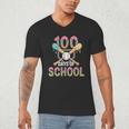 100 Days Of School Baseball 100th Day Of School Men's V-Neck T-Shirt 100 Days Of School Baseball 100th Day Of School Men's V-Neck T-Shirt