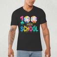 100 Days Of School Baseball Boys Kids Colorful 100th Day Men's V-Neck T-Shirt 100 Days Of School Baseball Boys Kids Colorful 100th Day Men's V-Neck T-Shirt