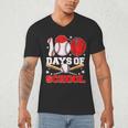 100 Days Of School Baseball Boys Kids Students Men's V-Neck T-Shirt 100 Days Of School Baseball Boys Kids Students Men's V-Neck T-Shirt