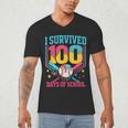 100 Days Of School Baseball Drip 100 Days Boy Girl Kids Men's V-Neck T-Shirt 100 Days Of School Baseball Drip 100 Days Boy Girl Kids Men's V-Neck T-Shirt