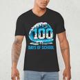 100 Days Of School Baseball Drip Ice Cream Kid Boy 100th Day Men's V-Neck T-Shirt 100 Days Of School Baseball Drip Ice Cream Kid Boy 100th Day Men's V-Neck T-Shirt