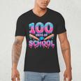 100 Days Of School Baseball Dripping Ice Cream 100th Day Men's V-Neck T-Shirt 100 Days Of School Baseball Dripping Ice Cream 100th Day Men's V-Neck T-Shirt