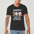 100 Days Of School Baseball Theme Kids Teens Boys 100th Day Men's V-Neck T-Shirt 100 Days Of School Baseball Theme Kids Teens Boys 100th Day Men's V-Neck T-Shirt