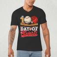 100 Days Of School Baseball Player Sports Game Teacher Kid Men's V-Neck T-Shirt