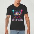 100 Days Of School Boy Kids Baseball Ice Cream Drip Teacher Men's V-Neck T-Shirt