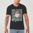 100 Days Of School Drip Baseball 100th Day Baseball School Men's V-Neck T-Shirt 100 Days Of School Drip Baseball 100th Day Baseball School Men's V-Neck T-Shirt