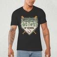 100 Days Of School Home Plate Camo Baseball Dripping Boys Men's V-Neck T-Shirt