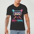 100 Days Of School Ice Cream Drip Baseball 100 Days Smarter Men's V-Neck T-Shirt 100 Days Of School Ice Cream Drip Baseball 100 Days Smarter Men's V-Neck T-Shirt