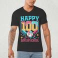 100 Days Of School Kids Baseball Drip 100th Day Of School Men's V-Neck T-Shirt 100 Days Of School Kids Baseball Drip 100th Day Of School Men's V-Neck T-Shirt