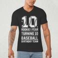 10th Birthday Rookie Of The Year Baseball Double Digit Humor Men's V-Neck T-Shirt 10th Birthday Rookie Of The Year Baseball Double Digit Humor Men's V-Neck T-Shirt