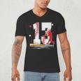 13 Years Old Baseball Birthday Boy 13th Bday Party Men's V-Neck T-Shirt
