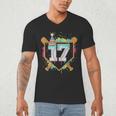 17th Birthday Baseball Drip Number 17 Year Old Birthday Boy Men's V-Neck T-Shirt 17th Birthday Baseball Drip Number 17 Year Old Birthday Boy Men's V-Neck T-Shirt