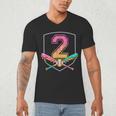 2nd Birthday Baseball Bat Ice-Cream Drip 2yrs Old Boys Kids Men's V-Neck T-Shirt