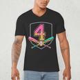 4th Birthday Baseball Bat Ice-Cream Drip 4yrs Old Boys Girls Men's V-Neck T-Shirt