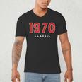 55 Year Old 1970 Classic Baseball Fan 55th Birthday Men's V-Neck T-Shirt 55 Year Old 1970 Classic Baseball Fan 55th Birthday Men's V-Neck T-Shirt