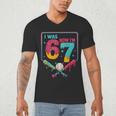 I Was 6 Now Im 7 Ice Cream Drip Baseball For Men Women Kids Men's V-Neck T-Shirt I Was 6 Now Im 7 Ice Cream Drip Baseball For Men Women Kids Men's V-Neck T-Shirt