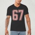 6 7 Number 67 Baseball Meme Tee For Women Men's V-Neck T-Shirt