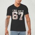 I Was 6 Now I'm 7 Year Old Birthday 67 Meme Baseball Bday Men's V-Neck T-Shirt I Was 6 Now I'm 7 Year Old Birthday 67 Meme Baseball Bday Men's V-Neck T-Shirt